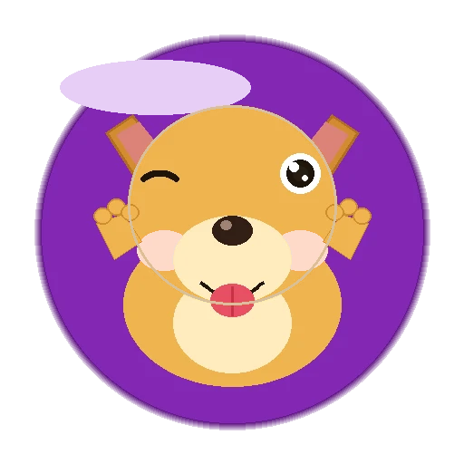 Cartoon dog face sticking
